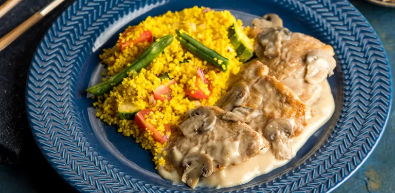 Escalope de Mignon Suíno com Cogumelos