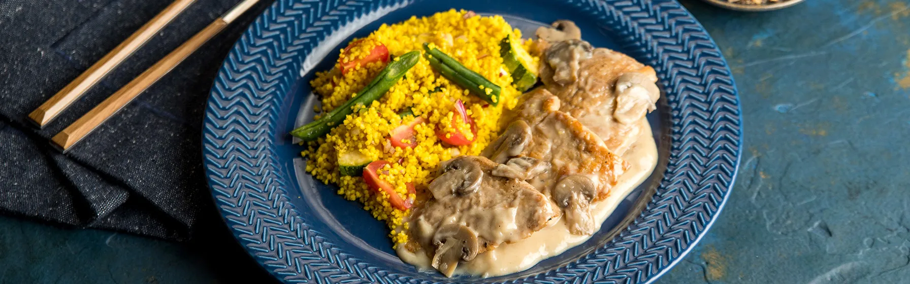 Escalope de Mignon Suíno com Cogumelos